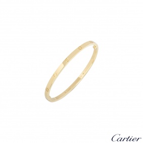 Cartier Yellow Gold Plain Love Bracelet SM Size 16 B6047516